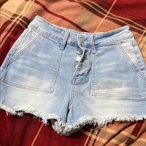 YMI Blue Jean Shorts with Distressed Frayed Hem (530)